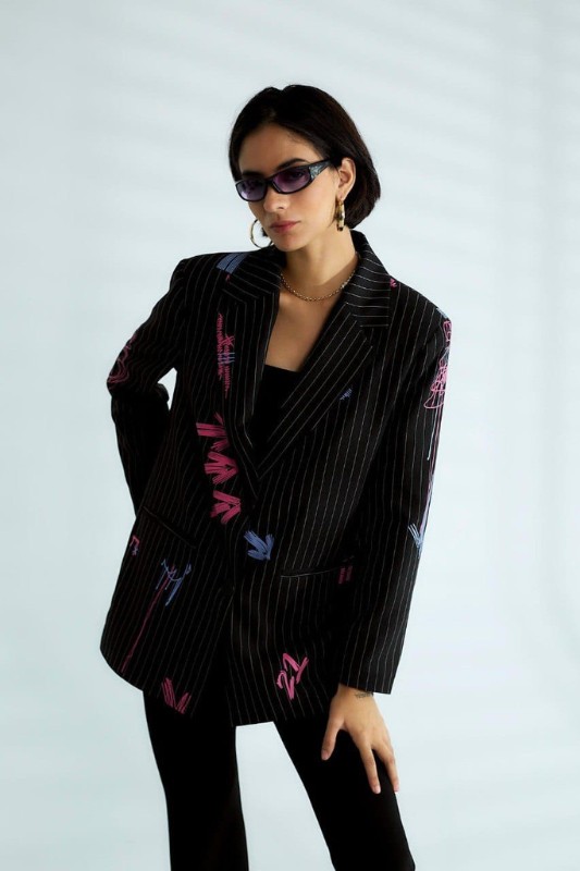 Graffiti Black Blazer