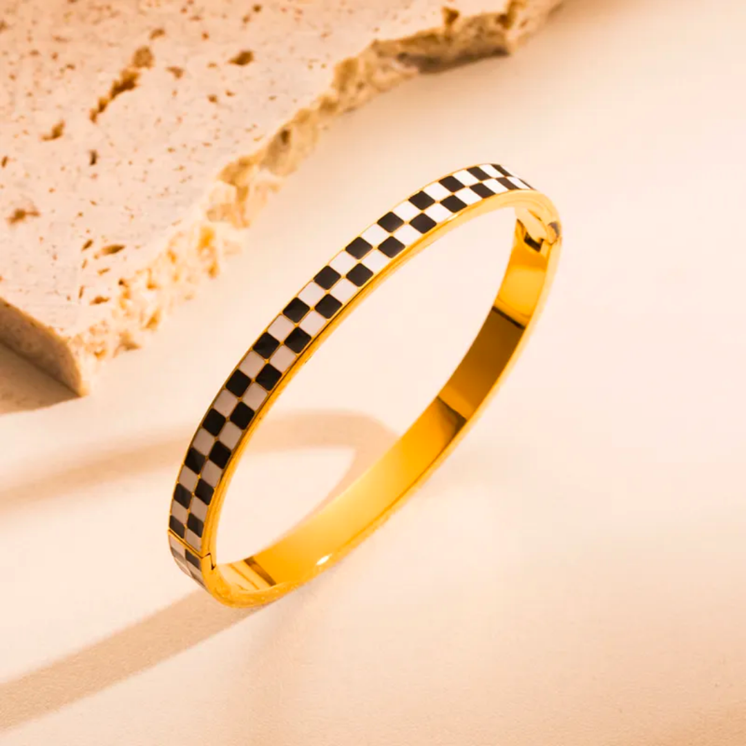 Brazalete Checkers Double in Gold