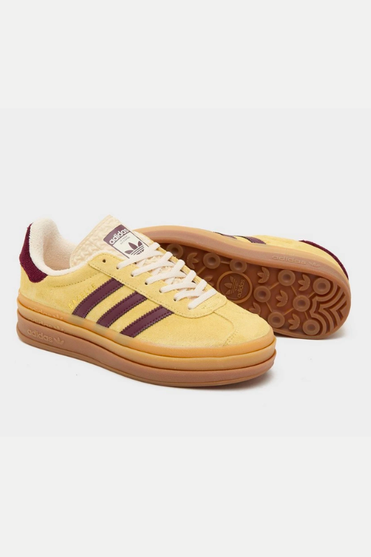 Adidas Gazelle Bold Yellow and Maroon