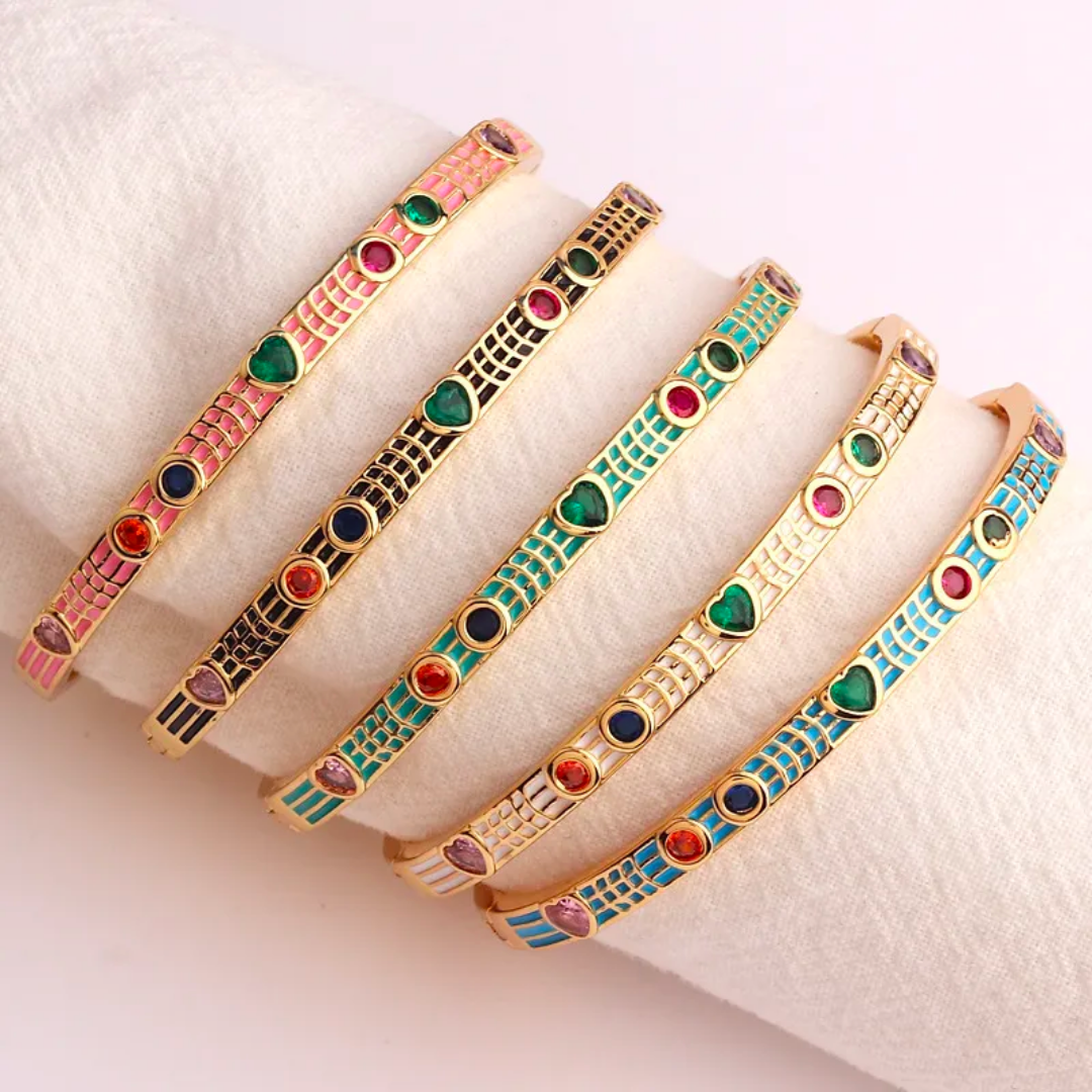 Brazalete Retro Hearts Azul