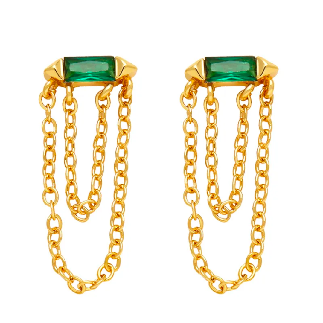 Zarcillo Mini Double Chain Green