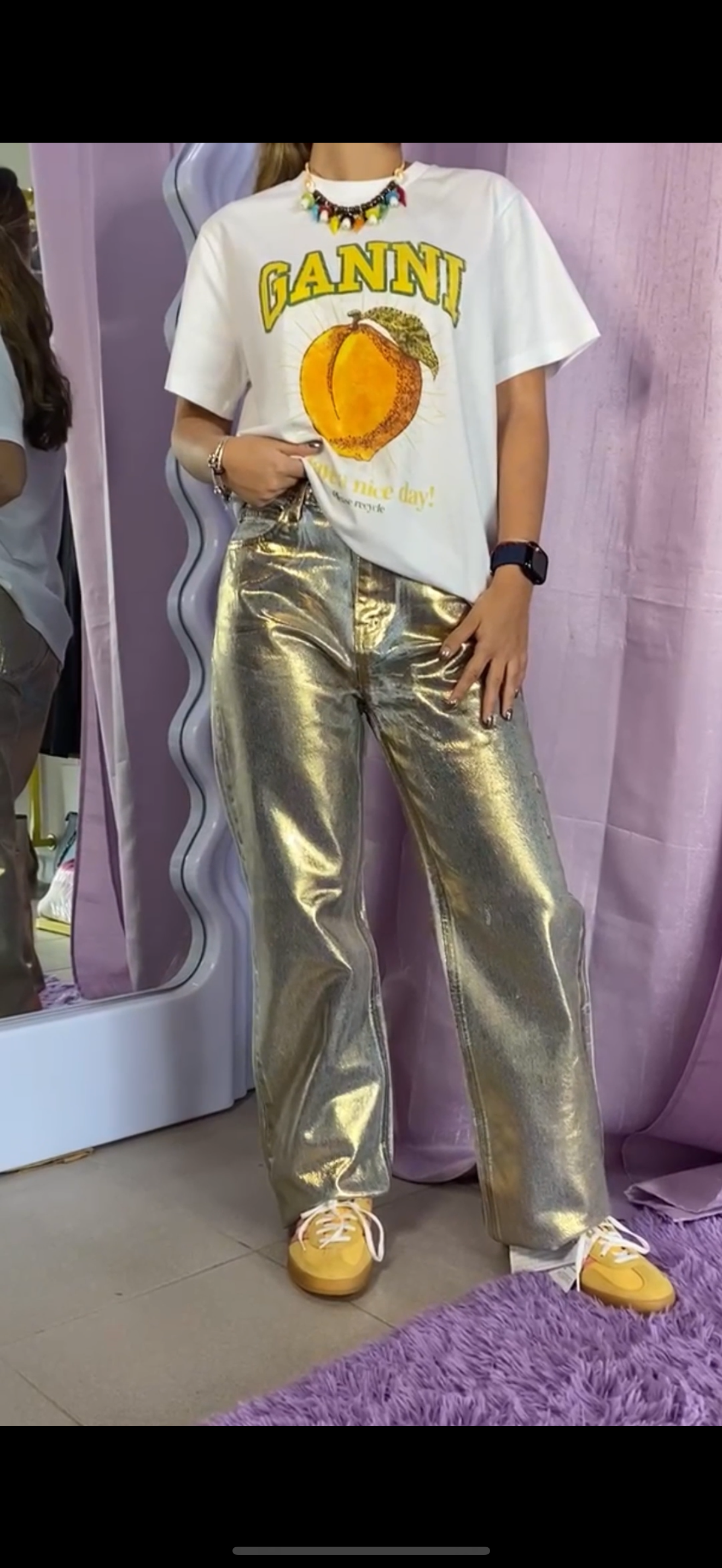 Metallic Pant Dorado