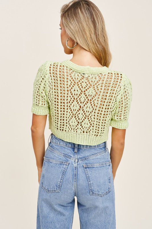 Lime Green Crochet Top