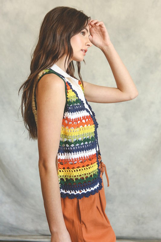 Rainbow Crochet Vest