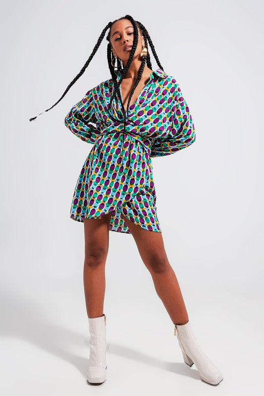 Colorful Print Mini Dress