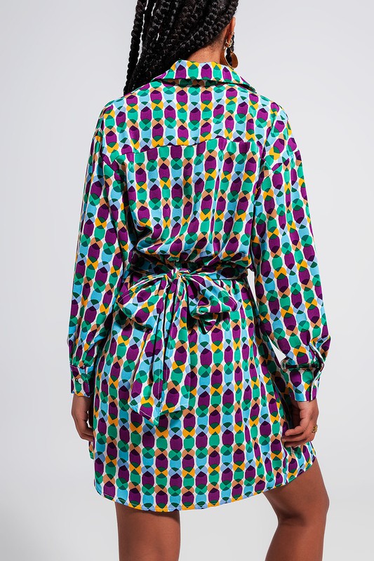 Colorful Print Mini Dress