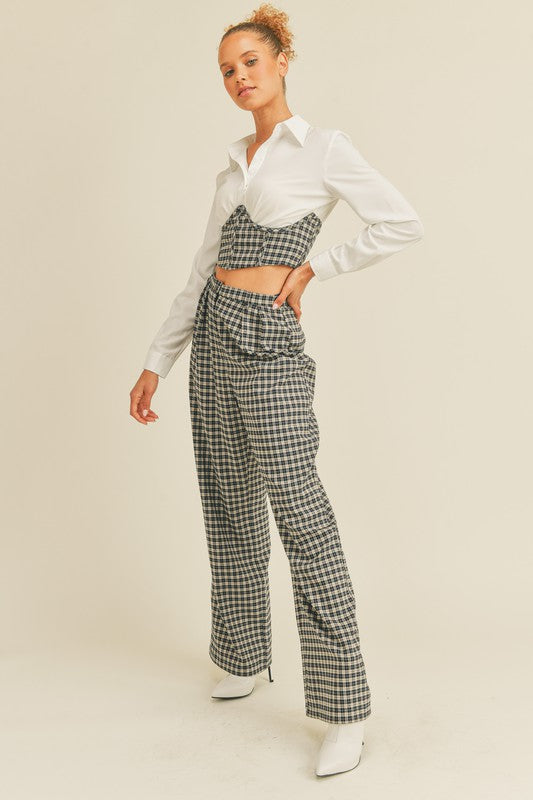 Cool Girl Checkered Corset Set