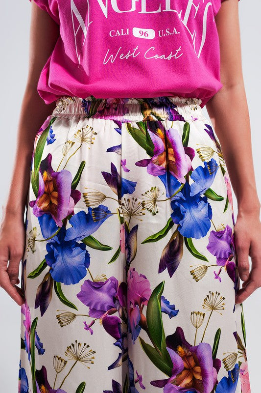 Floral Silk Pants