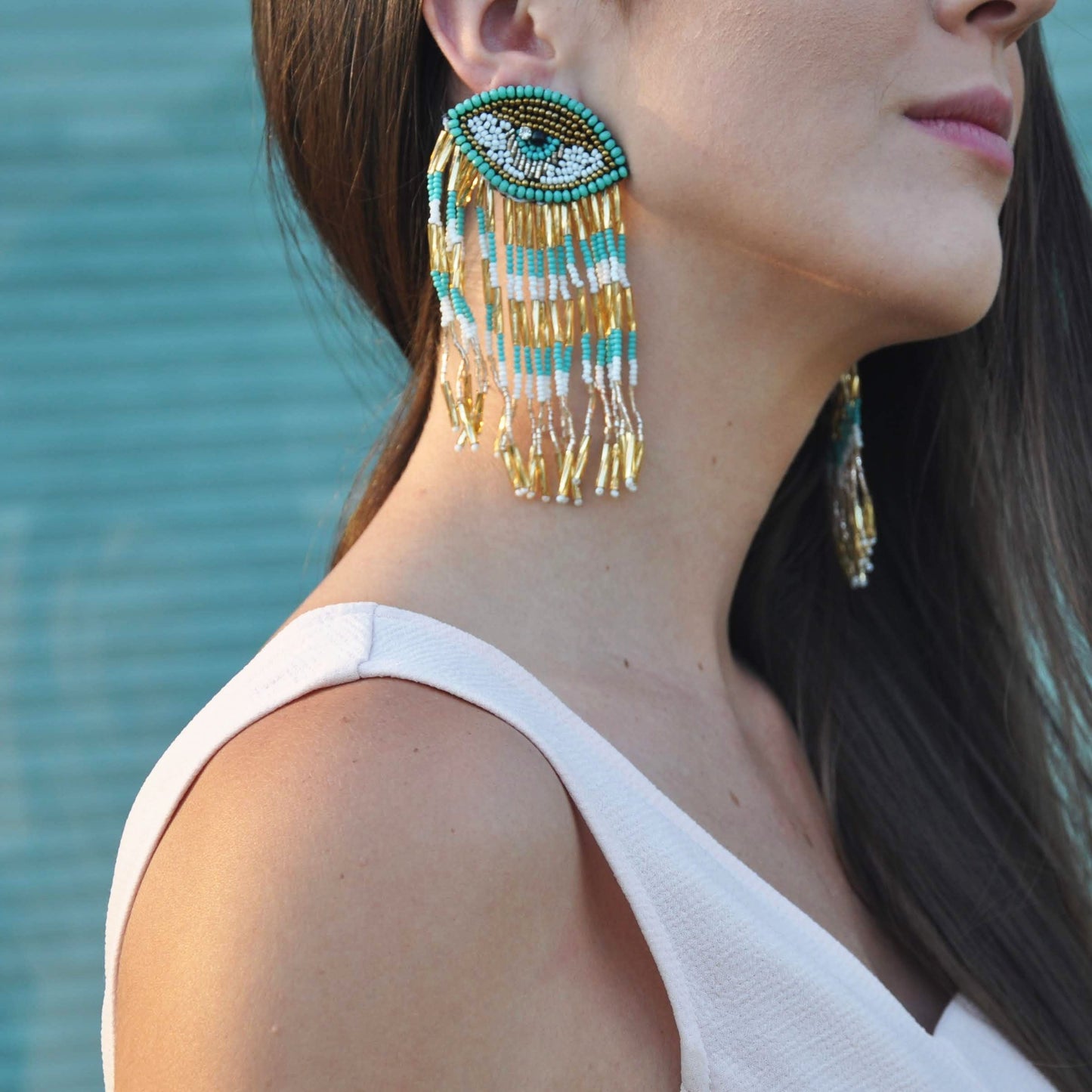Zarcillo Fringe Eye Dorado