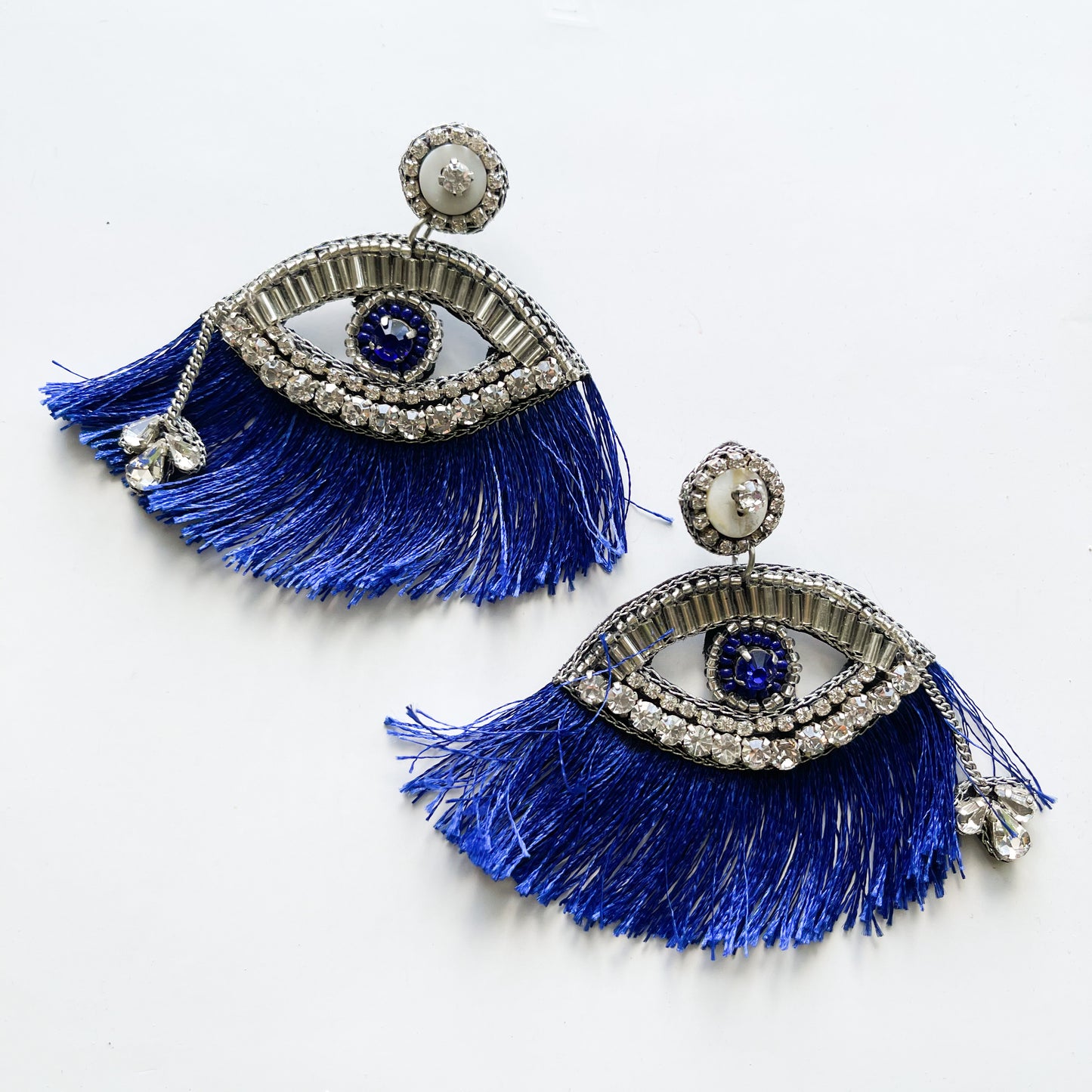 Zarcillo Eye Fringe Azul