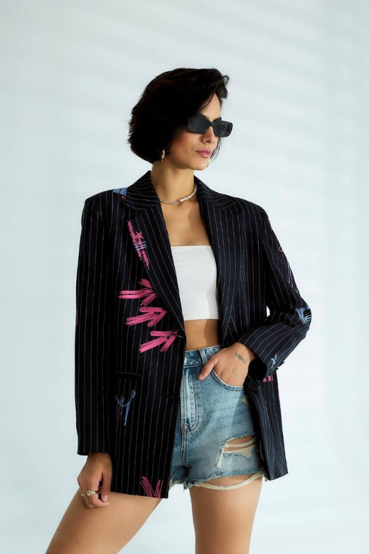 Graffiti Black Blazer
