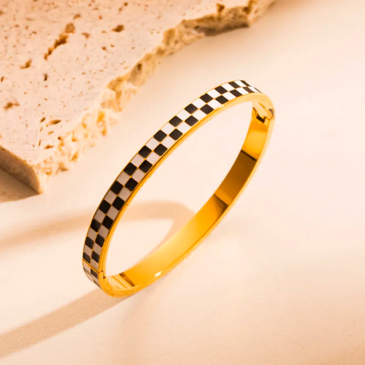 Brazalete Checkers Double in Gold