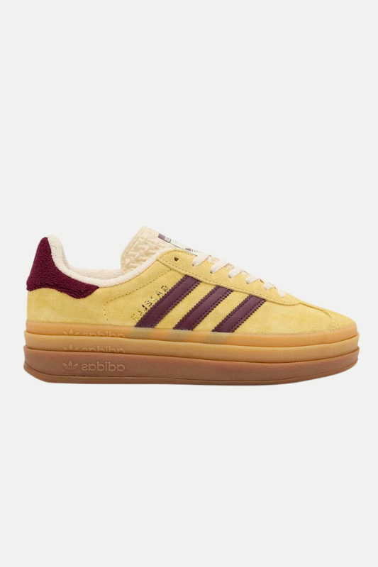 Adidas Gazelle Bold Yellow and Maroon