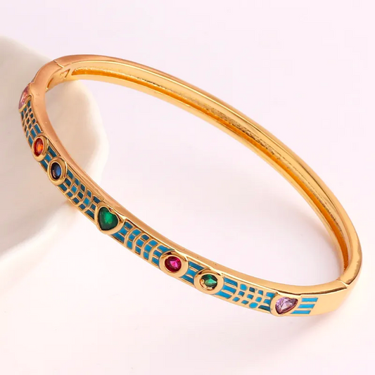 Brazalete Retro Hearts Azul