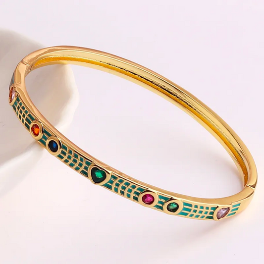 Brazalete Retro Hearts Verde