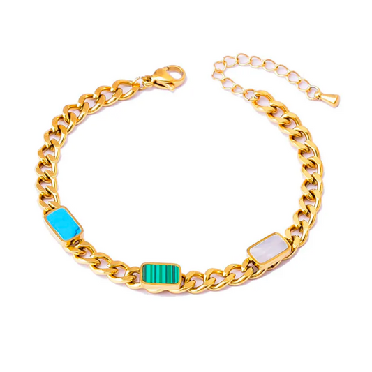 Brazalete de Cadena y Rectangulos