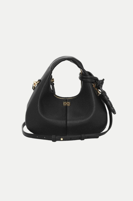 Ganni Hobo Mini Bag Black