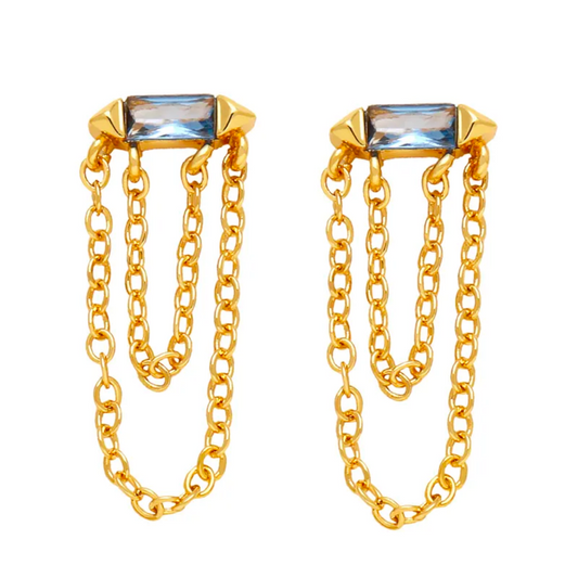 Zarcillo Mini Double Chain Blue