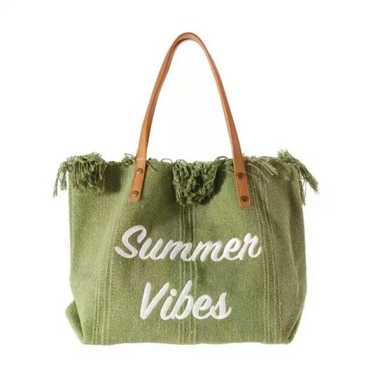 Summer Vibes Tote Bag Green