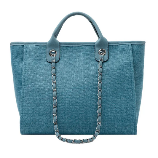 Blue Canvas Shopper Bag