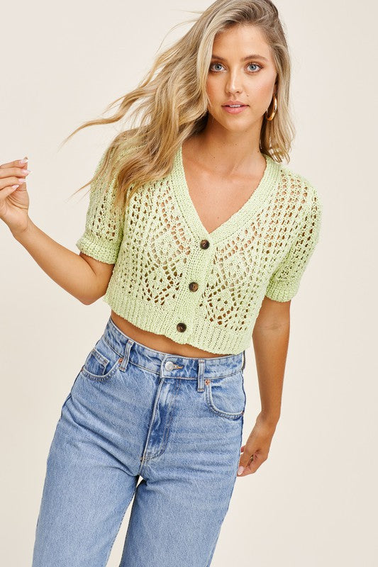 Lime Green Crochet Top