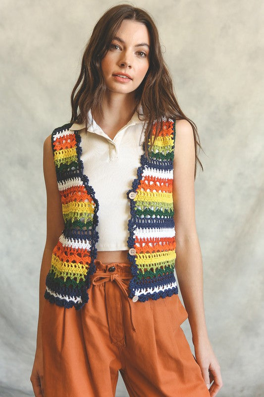 Rainbow Crochet Vest