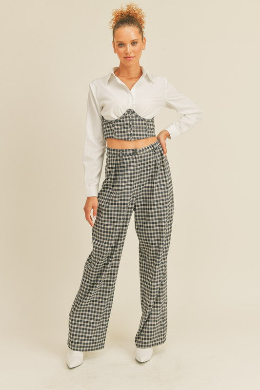 Cool Girl Checkered Corset Set