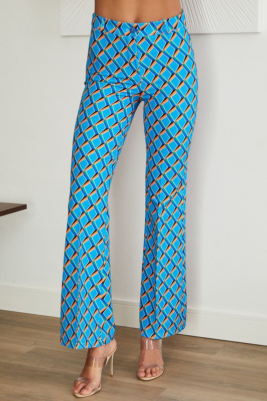 Cobalt Blue Flared Pants