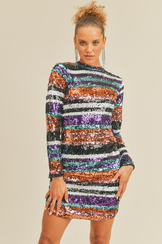 Midi Sequin Multicolor Dress