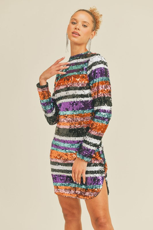 Midi Sequin Multicolor Dress