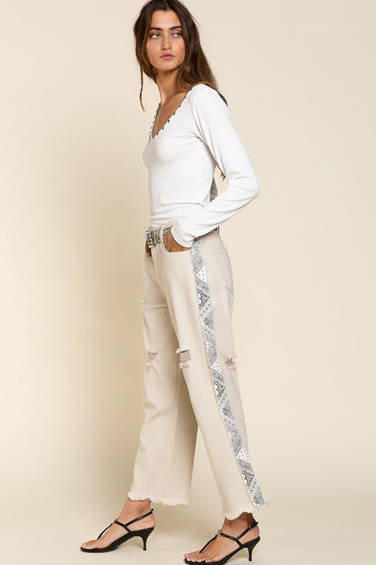 Funky Straight Beige Pants