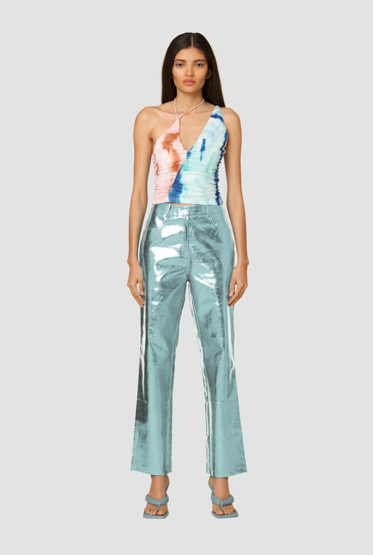 Lupe Metallic Pants Ice Blue