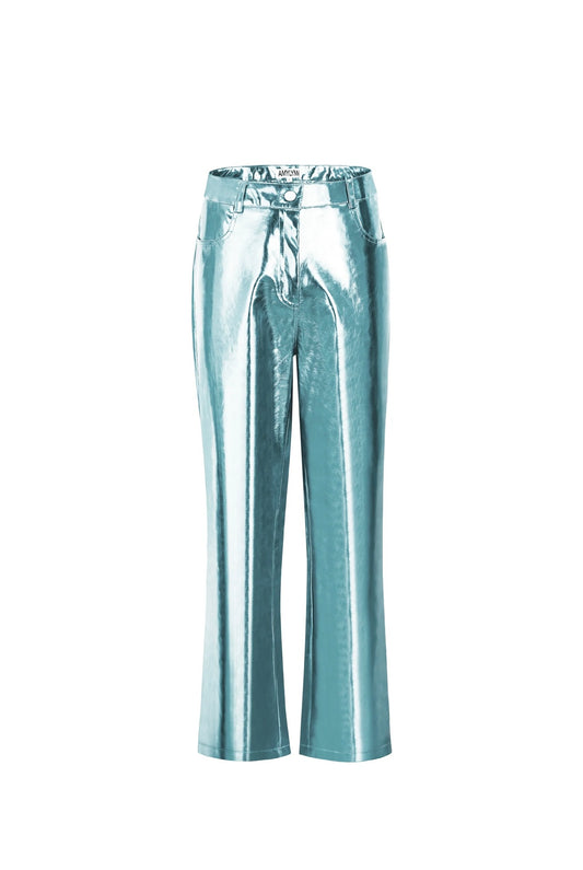 Lupe Metallic Pants Ice Blue